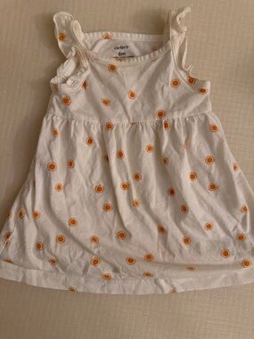 Carter's White Dress with Orange Sun Print
